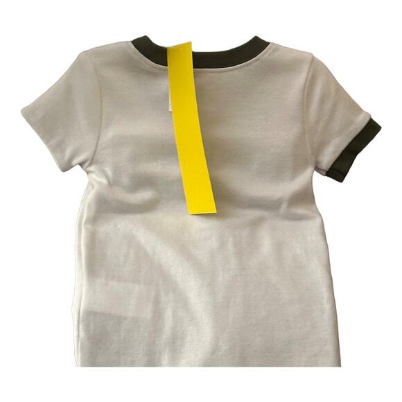 Old Navy Dino-Mite Skateboard Dino White Graphic Pajama Set 18-24 Months New - Picture 5 of 6